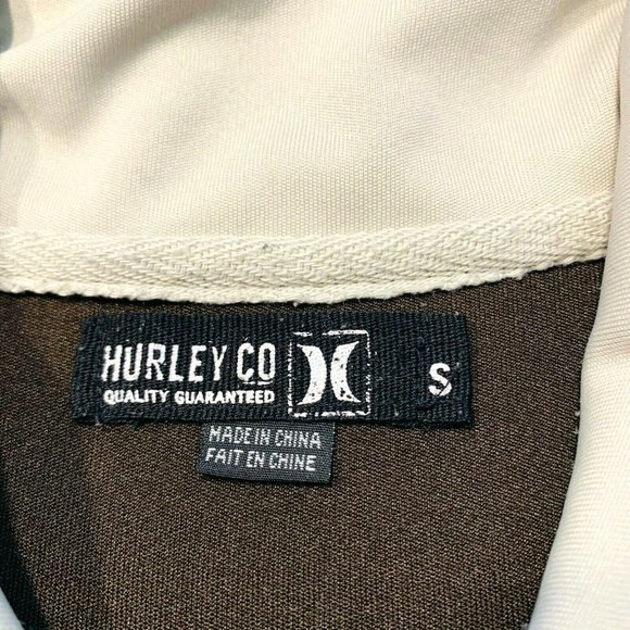Hurley Full Zip Track Jacket Activewear Sweatshirt Bomber‎ Colorblock Brown S - Picture 11 of 12